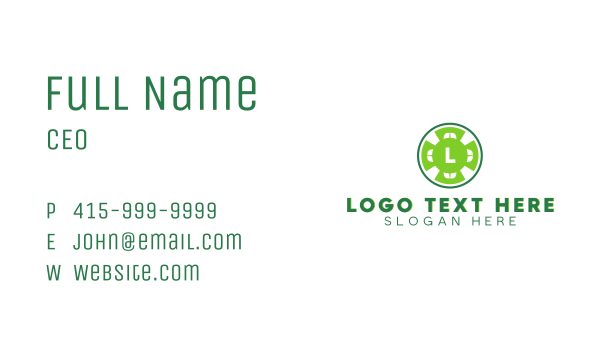 Green Cloverleaf Lettermark Business Card Design Image Preview