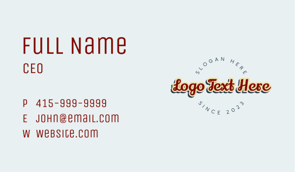 Round Shadow Wordmark Business Card Design Image Preview