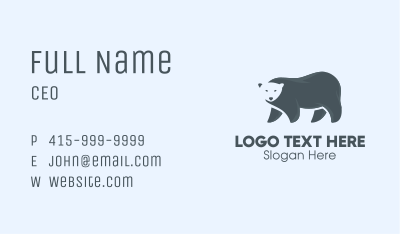 Gray Polar Bear Business Card
