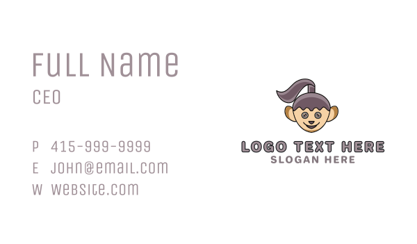 Playful Cartoon Doll Business Card Design Image Preview