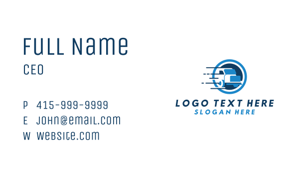 Fast Trailer Truck Business Card Design Image Preview