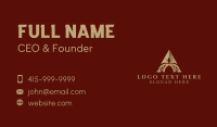 Golden Arc Letter A Business Card Design