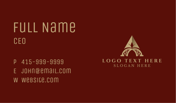 Golden Arc Letter A Business Card Design Image Preview