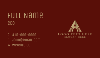 Golden Arc Letter A Business Card Image Preview