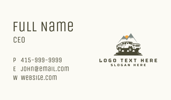 Mountan Camping Car Truck Business Card Design Image Preview