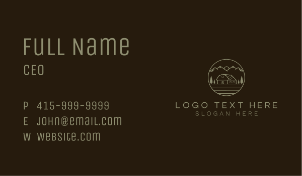 Mountain Countryside Barn Business Card Design Image Preview