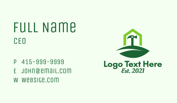 Sustainable Home Repair  Business Card Design Image Preview