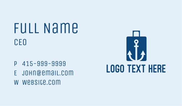 Sea Travel Luggage Business Card Design Image Preview