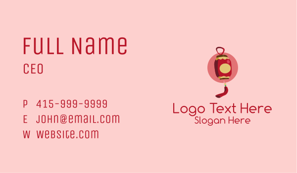 Asian Lantern Decor Business Card Design Image Preview