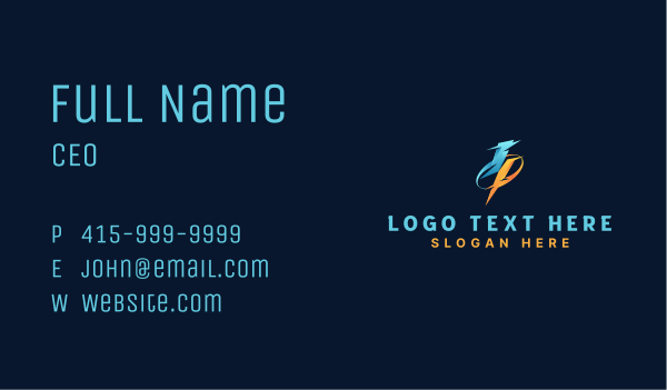 Lightning Energy Power Business Card Design Image Preview