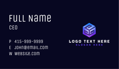 Technology Software Cube Business Card Image Preview