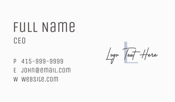 Simple Feminine Letter Business Card Design Image Preview