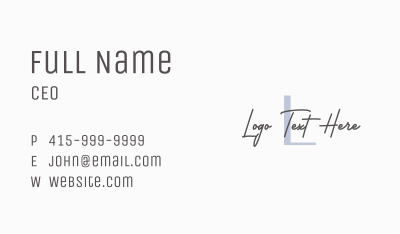 Simple Feminine Letter Business Card Image Preview