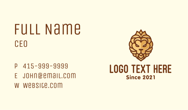 Luxe Lion Crest Business Card Design Image Preview