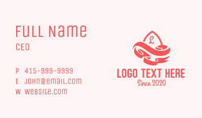 Curvy Ribbon Lettermark  Business Card Image Preview