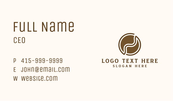 Brown Abstract Coffee Bean Business Card Design Image Preview
