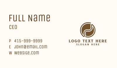 Brown Abstract Coffee Bean Business Card Image Preview