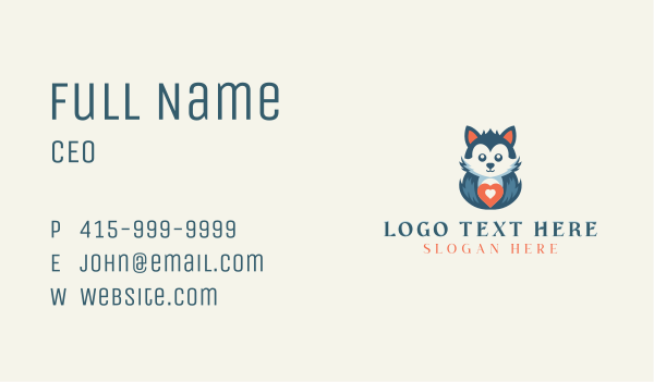 Cat Heart Pet Clinic Business Card Design Image Preview