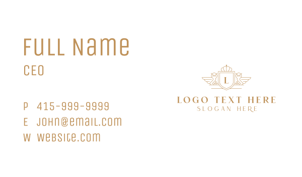 Royal Owl Shield Business Card Design Image Preview