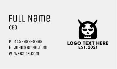 Scary Demon Skull  Business Card Image Preview