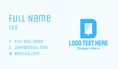 Mobile Device Letter D  Business Card