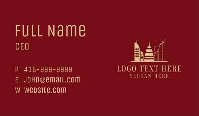 Gold City Building Architecture Business Card Image Preview