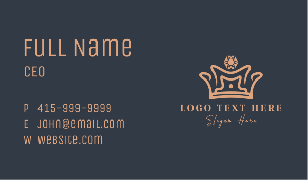 Royal Gemstone Crown Business Card Design Image Preview