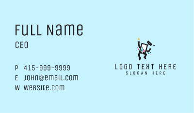 Jumping Phone Graph Business Card Image Preview