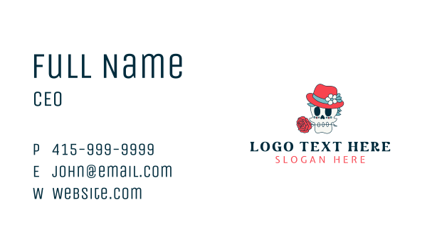Mexican Skull Hat Business Card Design Image Preview
