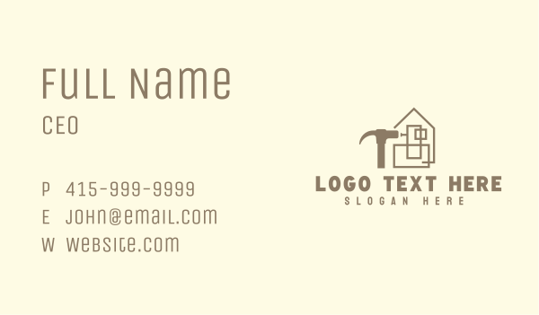 Nail Hammer Home Builder Business Card Design Image Preview