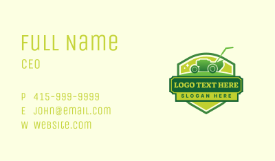 Lawn Mower Shield  Business Card Image Preview