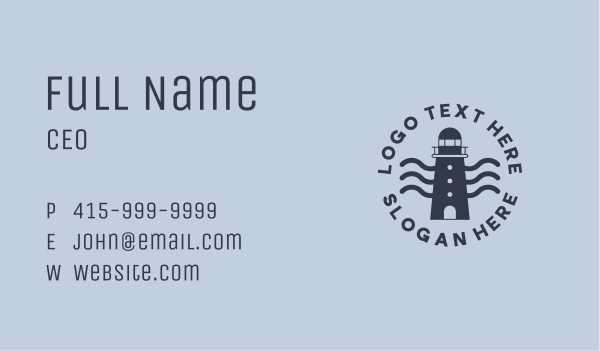 Blue Ocean Lighthouse Business Card Design Image Preview