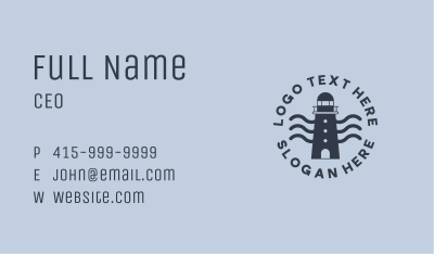 Blue Ocean Lighthouse Business Card Image Preview