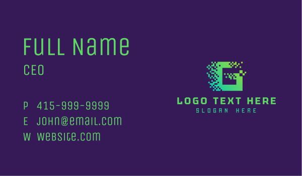 Pixel Software Letter G Business Card Design Image Preview