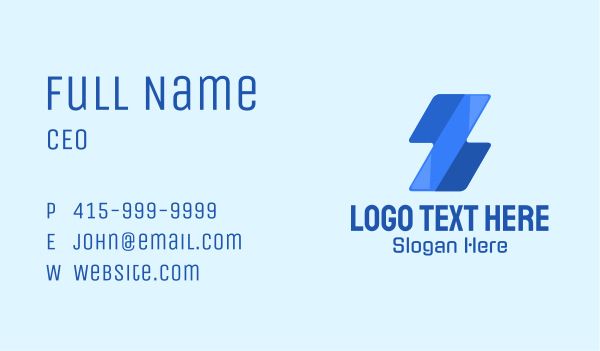 Blue Corporate Letter Z Business Card Design
