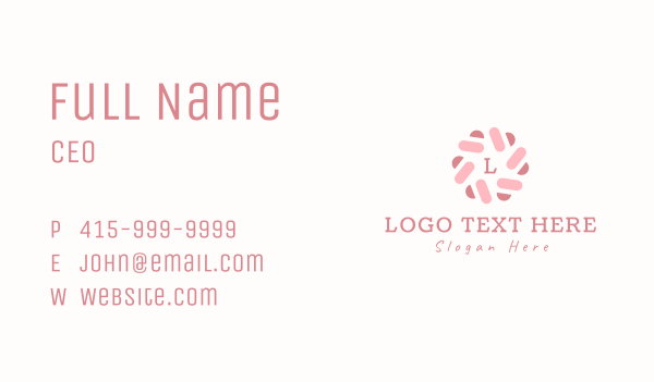 Pink Pattern Letter Business Card Design Image Preview