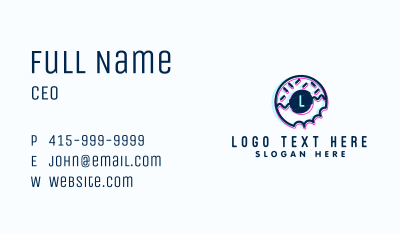 Donut Sprinkle Lettermark Business Card Image Preview