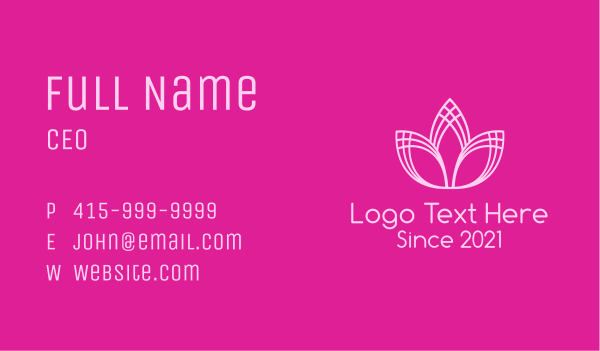 Monoline Lotus Flower  Business Card Design Image Preview