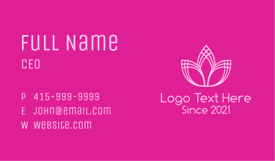 Monoline Lotus Flower  Business Card Image Preview