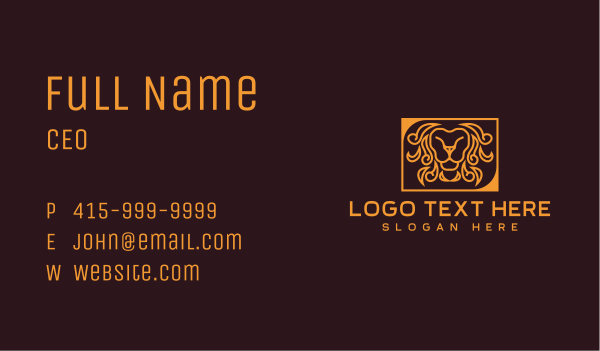 Luxury Lion Head Mane Business Card Design Image Preview