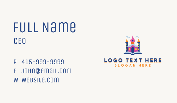 Castle Daycare Learning Business Card Design Image Preview