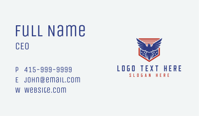 Eagle Wings Star Shield  Business Card Image Preview