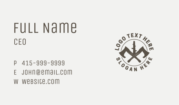Lumberjack Axe Carpentry Business Card Design Image Preview