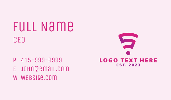 Digital Wifi Letter S  Business Card Design Image Preview