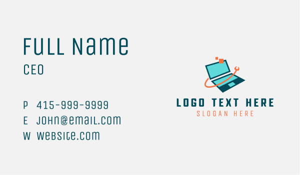 Laptop Computer Technology Business Card Design Image Preview
