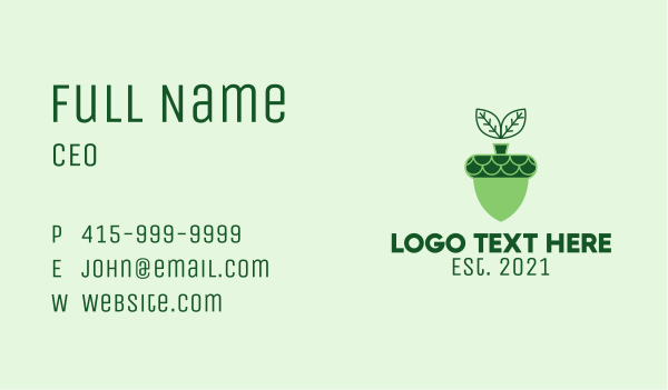 Acorn Plant Gardening  Business Card Design Image Preview