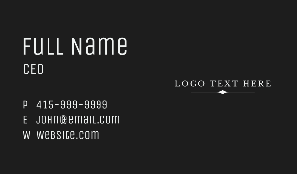 Simple Serif Wordmark Business Card Design Image Preview
