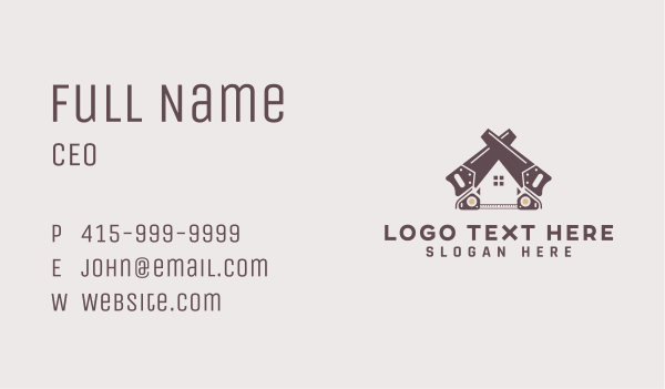Tape Measure Saw Home Business Card Design Image Preview