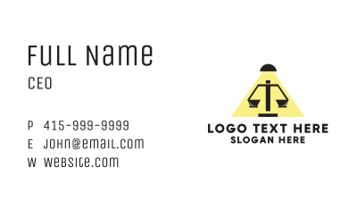 Justice Scale Lamp  Business Card