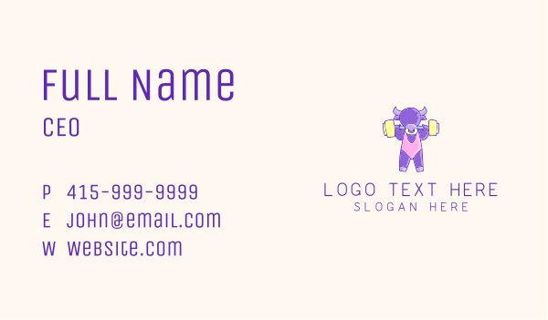 Fitness Bull Weightlifting Business Card Design Image Preview